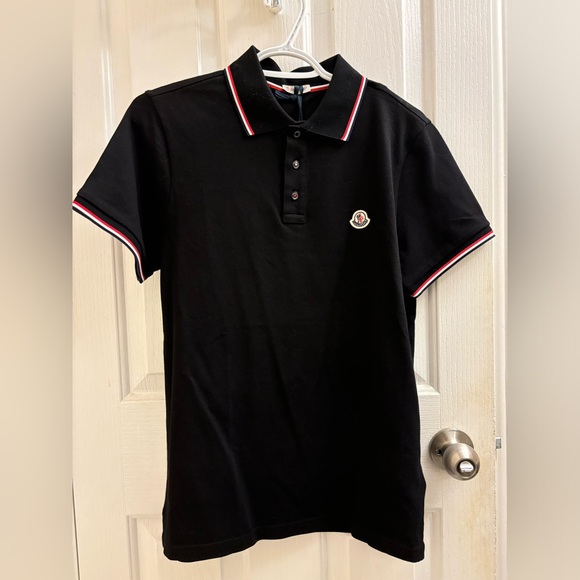 Moncler Black Tricolor Polo (Mens M) - Picture 1 of 5